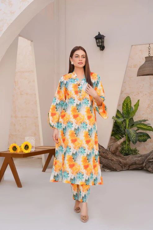 Vibrant Floral Lawn Suit - Ready to Wear