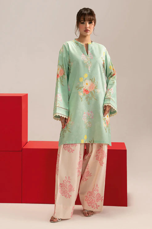 Mint Serenity – Pastel Floral 2-Piece